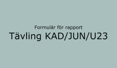 Tävlingsrapport KAD/JUN/U23